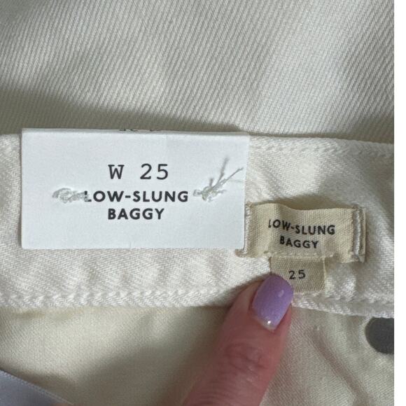 NWT Madewell Low Slung Baggy Jean: Airy Denim Edition in Vintage Canvas Size 25 - Picture 13 of 15
